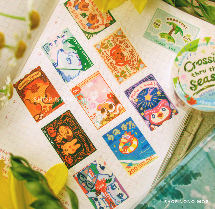 Animal Crossing Stamp Washi Tape - Crossing Thru the Seasons