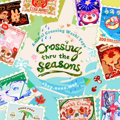 Animal Crossing Stamp Washi Tape - Crossing Thru the Seasons